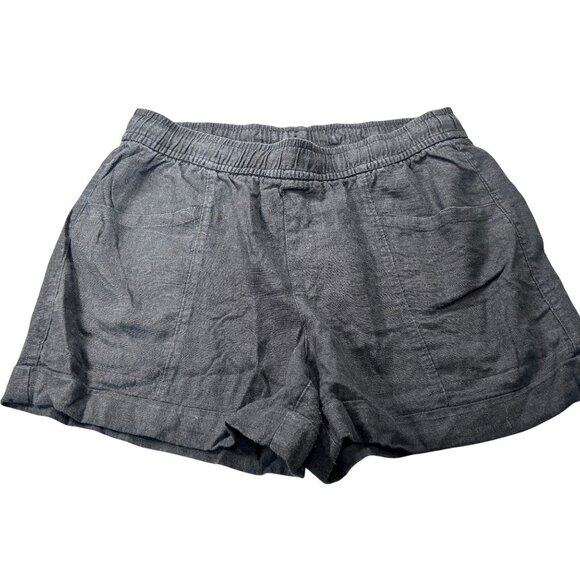 Old Navy Womens Elastic Waist Shorts S Dark Gray Linen & Viscose Blend - Picture 1 of 8